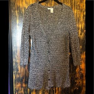 DKNY Gray 3/4 Sleeve Cardigan